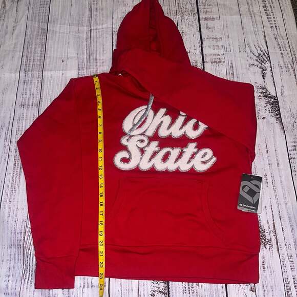 NWT Colosseum Women's Ohio State Buckeyes Jazz Club Fleece Hoodie Red Medium - Picture 3 of 5